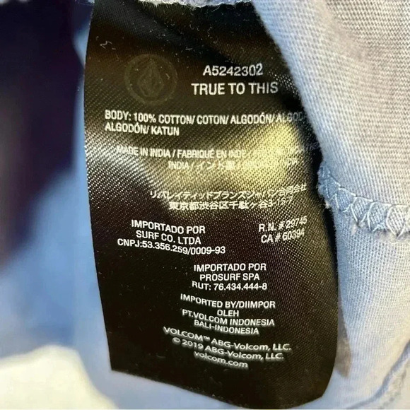 Volcom T Shirt Mens Medium Modern Fit Pullover Short Sleeve Crew Neck Blue - Picture 4 of 9